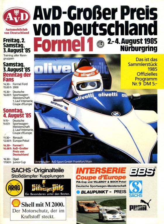 413rd GP – Germany 1985